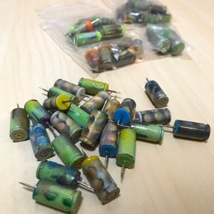 Set of 54 Artsy Bullet casing PushPins for bulletin boards & more. NEW
